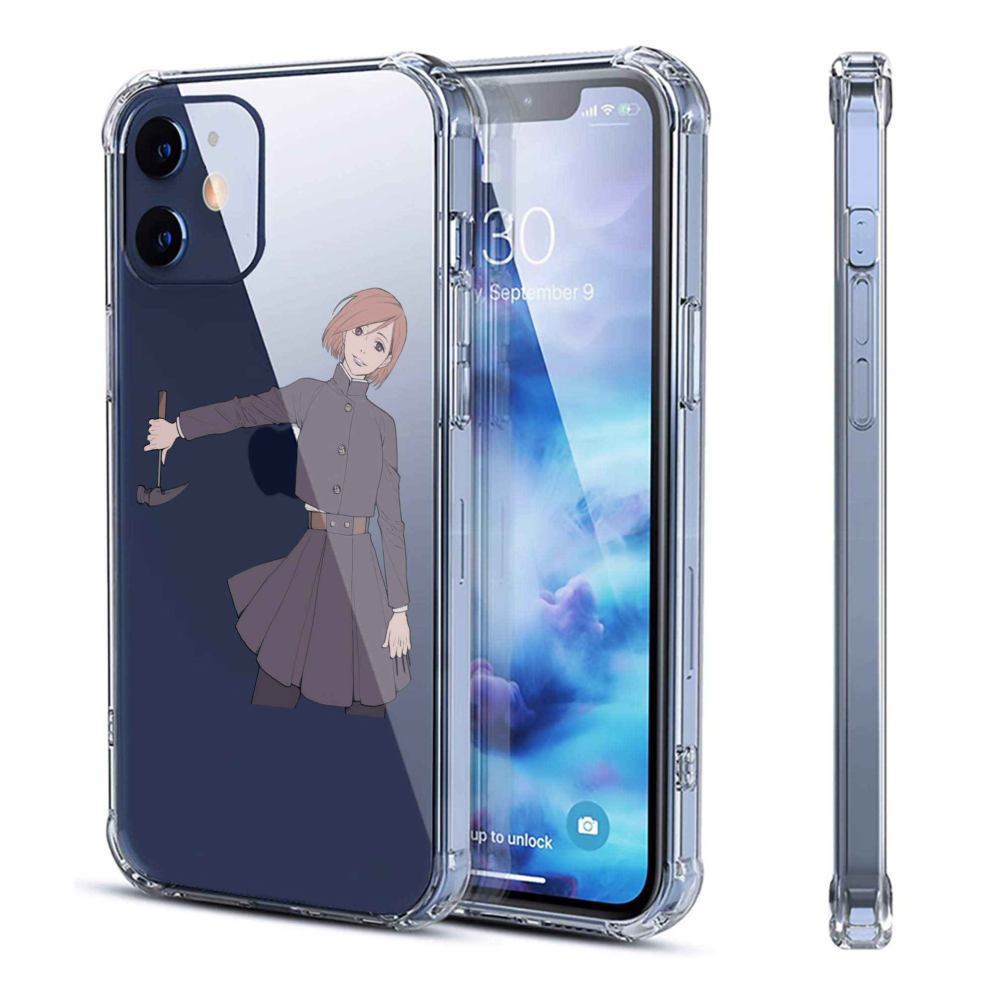 （画像用） 呪術廻戦 Jujutsu Kaisen 【iPhone 12シリーズ対応】透明スマホケース（クリアソフトケース）